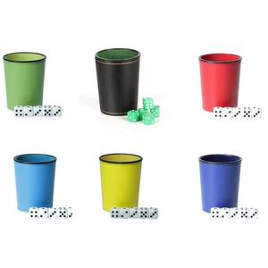 Ensemble de dés et de pions de backgammon en cuir PU, avec cube de multiplication et shaker, vente en gros, ensemble de gobelets à dés en cuir de forme ovale - Product Image 6