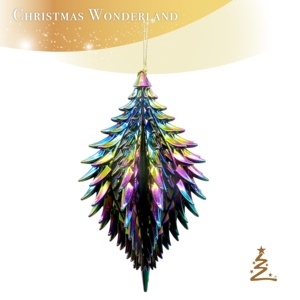 Décoration de Noël Nouvel An Irrid Noir Plaqué Acrylique 3D Spiky Finial Drop Rugby Football Ornement - Product Image 2