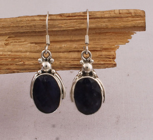 Boucles d'oreilles pendantes en onyx noir naturel, argent sterling 925, vente en gros, bijoux artisanaux en pierres précieuses, fabricant de pierres noires - Product Image 5