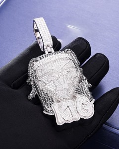 จี้ห้อยคอเงินแท้ 925 ชุบโรเดียม ดีไซน์ 3 มิติ แบบ Iced Out ประดับโมอิสซาไนต์สีดำ ระดับ VVS สไตล์ฮิปฮอป - Product Image 2