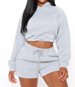 Conjunto de 2 piezas para mujer, conjunto de pantalones cortos de manga corta con logotipo personalizado, conjunto informal de dos piezas para mujer, ropa de estar 100% algodón, conjuntos femeninos. - Product Image 1