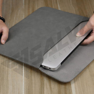 Housse pour ordinateur portable de haute qualité en cuir véritable durable, simple, personnalisée, unisexe, imperméable, nouveau design - Product Image 5