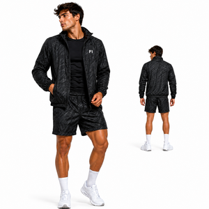 Men's Water Reactive Waterproof <b>Racer</b> <b>Jacket</b> With Zipper Regular Fit Sporty Style Turn-down Collar Polyester men's <b>jackets</b> - Product Image 1