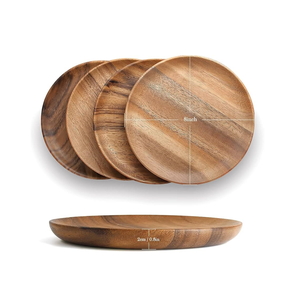 Assiette en bois d'acacia UO, choix multiples personnalisés, vaisselle écologique, passe au lave-vaisselle, haute qualité, finition brillante, classique, gravée - Product Image 4