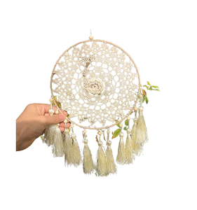Tapiz Decorativo Boho de Buena Calidad, Tejido en Macramé con Hojas, Atrapasueños, Accesorios para Niños - Product Image 1