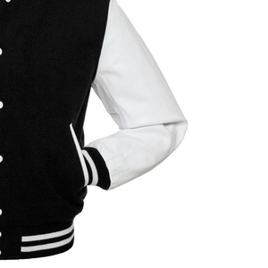Chaqueta Varsity con Capucha de Lana de Calidad Personalizada para Hombre y Mujer, Invierno, con Patrón Geométrico y Bordado Personalizado - Product Image 4