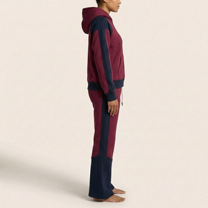 Conjuntos Deportivos de Forro Polar Personalizados de Alta Calidad OEM/ODM, Conjuntos de 2 Piezas con Bloques de Color en Contraste, Fabricante - Product Image 3