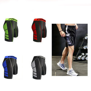 Shorts de compression pour hommes, couleur unie, blocs de couleur, séchage rapide, vêtements de sport, taille mi-haute, fermeture élastique, shorts courts - Product Image 6
