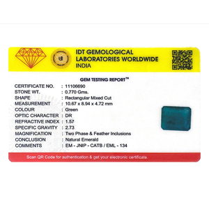 มรกตธรรมชาติจากแซมเบีย 3.85 กะรัต พลอยหลวมทรงเหลี่ยมสำหรับเครื่องประดับชั้นดี - Product Image 4