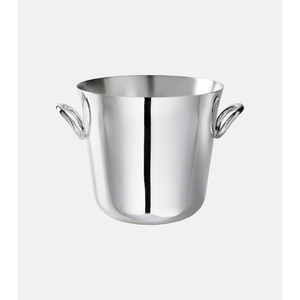 Seau à glace en acier inoxydable, forme ronde, finition argentée, design élégant, résistant à la rouille, refroidisseur de boissons pour les fêtes avec poignées - Product Image 3