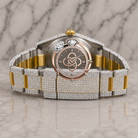 Montre de luxe pour homme en acier inoxydable entièrement sertie de diamants Moissanite VVS, mouvement à quartz analogique de 20 mm, résistance à l'eau 10 bars