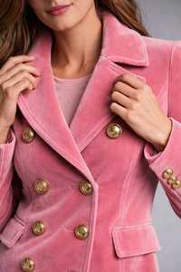 Blazer vintage en velours marron pour femme, modèle classique et cintré - Product Image 2