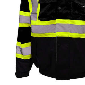 Chaqueta de Seguridad de Alta Visibilidad para Hombre, Verano, ANSI Clase 1, Impermeable, Resistente al Viento, Transpirable, Secado Rápido, Poliéster, Mangas Cortas, Reflectante - Product Image 4