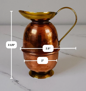 Pichet vintage en cuivre avec poignée courbée, finition lisse, carafe à eau en métal pour boissons, idéal pour les fêtes, design durable, bec verseur en laiton - Product Image 3