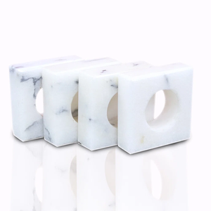 Latest Marble Napkin <b>Rings</b> Wholesale Luxury Marble Napkin <b>Rings</b> Set Square <b>Circle</b> Crafts Napkin Holder - Product Image 1