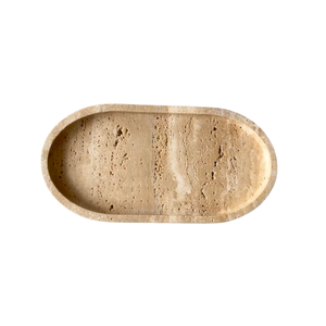 ถาดใส่เครื่องประดับอเนกประสงค์ทรงวงรีสไตล์อาร์ตเดโคสมัยใหม่ ทำจากหินอ่อนธรรมชาติ ดีไซน์หรูหรา สำหรับวางบนโต๊ะเครื่องแป้งในห้องน้ำ - Product Image 1