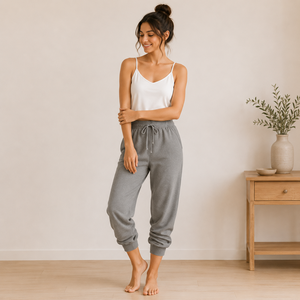 Ensemble de vêtements de détente pour femmes, en coton et polyester, tricoté, respirant et confortable, pyjamas pour femmes, vêtements pour femmes - Product Image 2