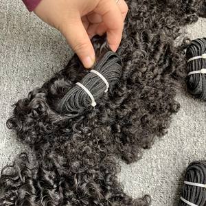 Venta al por mayor rizos birmanos mechones de pelo crudo sin procesar Virgen Natural 100% vendedores de pelo rizado birmano crudo vietnamita - Product Image 5