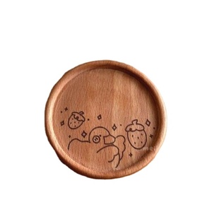 Traditional Wooden Floral Art Coaster Round Laser <b>Cut</b> Drink Coaster for Dining Table Kitchen Decor - Product Image 2