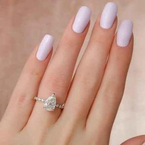 Bague élégante en argent 925 avec moissanite 2,5 carats, coupe poire, aspect diamant, bijou classique pour fiançailles, mariage, fête, anniversaire, cadeau - Product Image 4