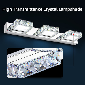 Applique Murale en Acier Inoxydable et Cristal K9, Chrome Doré, Style Moderne, pour Décoration Murale Intérieure, Maison, Salle de Bain, Applique Murale de Luxe en Cristal - Product Image 5