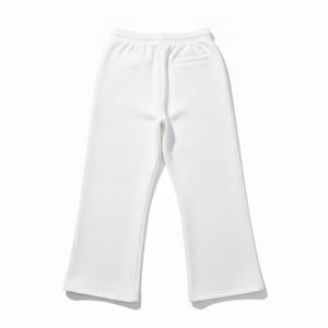 Men's <b>White</b> Cotton Sweatpants High Elastic Drawstring Casual <b>Joggers</b> Side Pockets Lightweight Straight Leg Winter Embroidered - Product Image 4