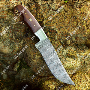 Couteau professionnel à lame fixe en acier Damas, personnalisable OEM/ODM/OBM, vente en gros, pour la chasse, le camping, la pêche, EDC, outil de survie, DIY - Product Image 2