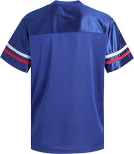Maillots de football américain effet chrome, manches rayées, impression encre métallique, look audacieux et unique, nom et numéro personnalisés disponibles - Product Image 2