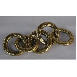 Sculpture d'art moderne en métal laiton maillon de chaîne finition laiton antique ornement décoratif pour décor de Sculptures de table de salon - Product Image 2