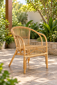 Sillón de Cane Natural, Silla de Jardín de Bambú, Muebles de Asiento Tejidos a Mano para Patio, Sala de Estar, Balcón, Terraza - Product Image 3