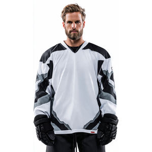 Camiseta de Hockey con Cuello en V y Cordón Ajustable, 100% Poliéster, Manga Larga, Talla Grande, Camiseta de Hockey con Estampado, Camiseta de Hockey sobre Hielo para Hombre - Product Image 4