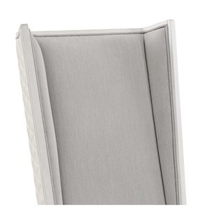 Set di 2 Sedie da Pranzo Katia in Lino Grigio Chiaro e Finitura Bianco Anticato - Product Image 5