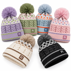 Gorros de Punto Trenzado con Pompón al por Mayor, Gorro de Invierno con Puño Acanalado y Patrón Jacquard Personalizado, Gorra de Moda Suave y Cálida Unisex, Proveedor de EE. UU. - Product Image 5
