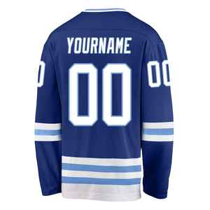 Maillot de hockey sur glace personnalisé pour homme, col en V, manches longues, anti-humidité, logo brodé, nom et numéro cousus, coupe athlétique - Product Image 6