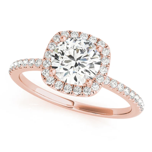 Classic Women's Diamond Engagement <b>Ring</b> With Pave Setting Round Stone Rhodium Plated 925 Sterling Silver Band - Product Image 3