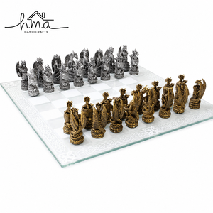 Luxury Rose Gold Brass Greek Warrior <b>Chess</b> Set with Black White Square <b>Board</b> Handmade Royal Decorative <b>Game</b> Pieces - Product Image 2