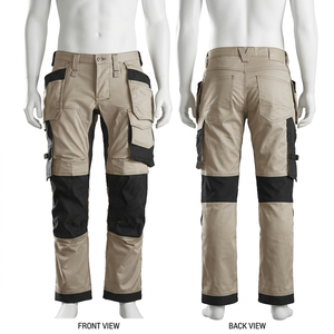 290GSM Heavy Cotton Polyester <b>Work</b> Pant Men Two Tone Panel <b>Cargo</b> Custom Logo Wear Clothing <b>Cargo</b> <b>Work</b> Pant - Product Image 3