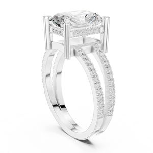 Anillo de Compromiso de Oro de 14K con Diamante Radiante de 3 Quilates Cultivado en Laboratorio, Corte Radiante, Tallo Dividido, Certificado IGI VS1 E, Ideal para Aniversario o Boda - ¡Venta Caliente! - Product Image 6