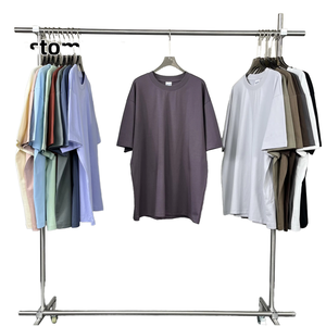 เสื้อยืดคอกลมโอเวอร์ไซส์สไตล์วินเทจผ้าฝ้ายล้างสีสำหรับผู้ชาย พิมพ์โลโก้ได้ตามต้องการ แขนสั้น สวมใส่สบาย สไตล์สตรีทแวร์ - Product Image 4