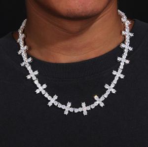 Collar de tenis de plata de ley 925 con moissanita y diamantes, joyería de lujo al por mayor para unisex - Product Image 5
