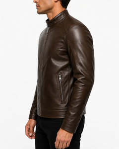 Stylish Brown <b>Leather</b> Jacket for Men Premium Genuine <b>Leather</b> Casual Streetwear Fashion Winter Essential Collection Jacket - Product Image 3