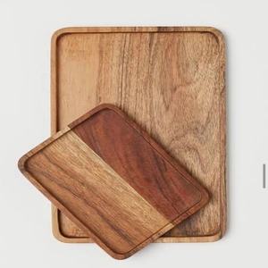 ถาดไม้ตกแต่งทรงสี่เหลี่ยมผืนผ้าแบบอินเดีย ถาดเสิร์ฟทำมือ ถาดไม้ขนาดกลางแบบคลาสสิก ผลิตภัณฑ์จากโรงงานผลิตถาดไม้ - Product Image 3