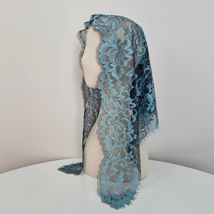 Voile de prière élégant vert paon en dentelle florale française, voile de chapelle catholique, mantille de qualité supérieure coréenne, cadeau pour femme - Product Image 4
