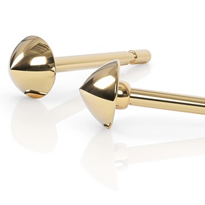 Minimalist Diamond Solid Yellow Gold Cone Stud <b>Earrings</b> 9K 10K 14K 18K Hypoallergenic Dainty Elegant Daily Wear Wedding Gift - Product Image 3