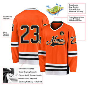 Jersey de Hockey sobre Hielo Personalizado de Alta Calidad, Cómodo, de Secado Rápido y Transpirable, 100% Poliéster, Venta al Por Mayor, Color Personalizado Impreso - Product Image 4