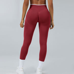 Custom Design Women High Stretch Nylon Spandex Compression Leggings Seamless Butt Lift Activewear Pants - Product Image 2