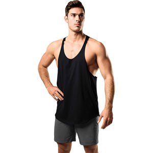 Plus Size <b>Men's</b> Knitted Casual Eco-Friendly Breathable Polyester/Cotton 240g O-Neck Gym Fitness <b>Stringer</b> <b>Vest</b> Leisure Sports - Product Image 5