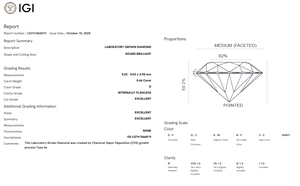 Diamant de laboratoire certifié IGI de 0,46 carats, clarté IF, pierre non montée, taille excellente, 100% diamant véritable, bijoux provenant du fabricant - Product Image 5