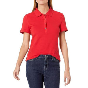 Camiseta tipo polo de tela transpirable de secado rápido, personalizada con bordado, para mujer, al por mayor. - Product Image 1