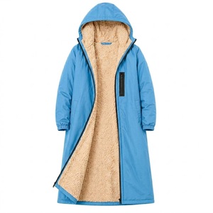 Long Hooded Women Dry Robe Waterproof Fleece <b>Lined</b> Outdoor Winter <b>Coat</b> Custom Logo - Product Image 1